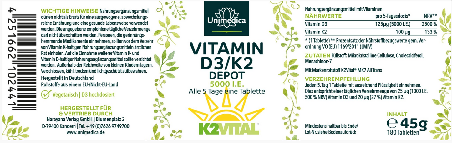 Vitamin D3/K2 Unimedica